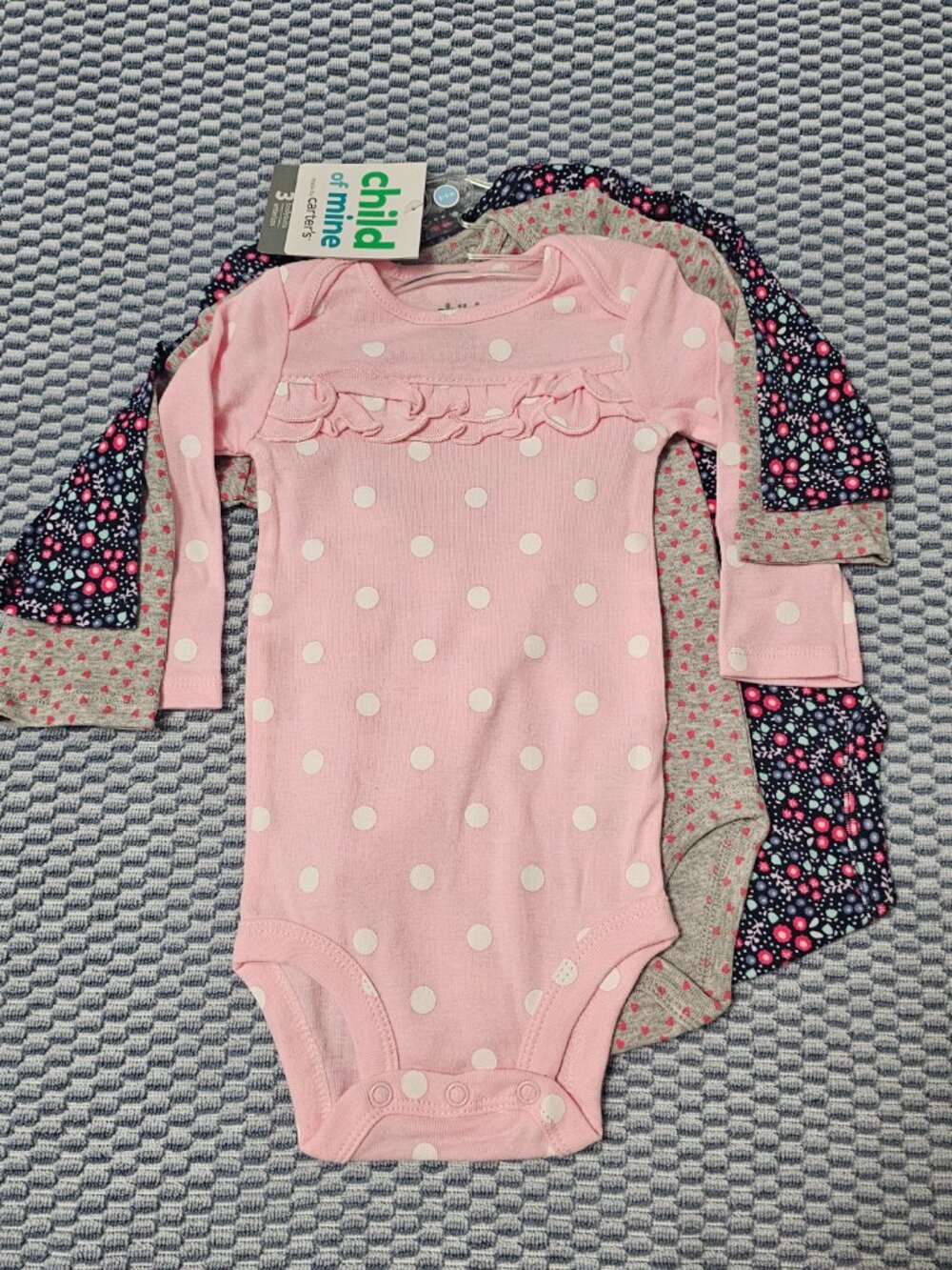 NEW Carter's Child of Mine 6pk Baby Girl Bodysuit Bundle | Newborn & 3-6 months - Picture 5 of 6